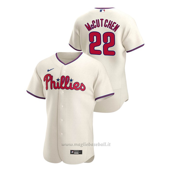 Maglia Baseball Uomo Philadelphia Phillies Andrew Mccutchen Autentico 2020 Alternato Crema